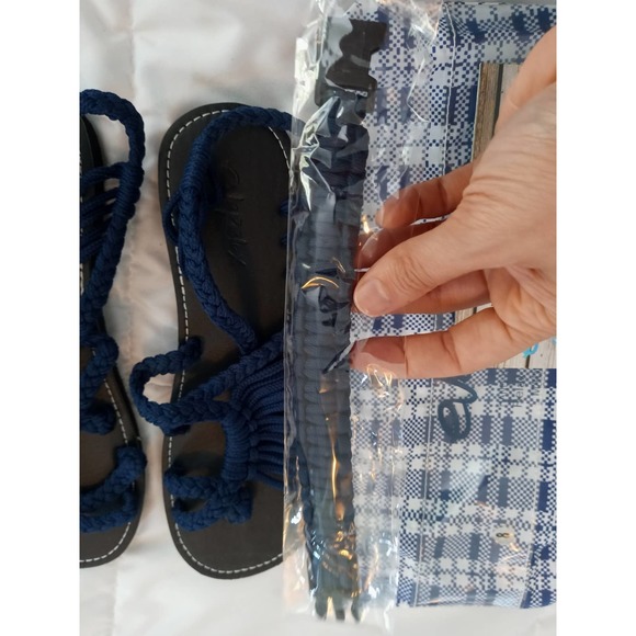 NWT EveRelax Blue Braided Rope Sandals HandWoven - Picture 6 of 10